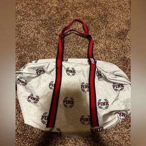 PINK:Victoria's Secret Campus Logo Gray/Red/Blue 
Duffle Bag